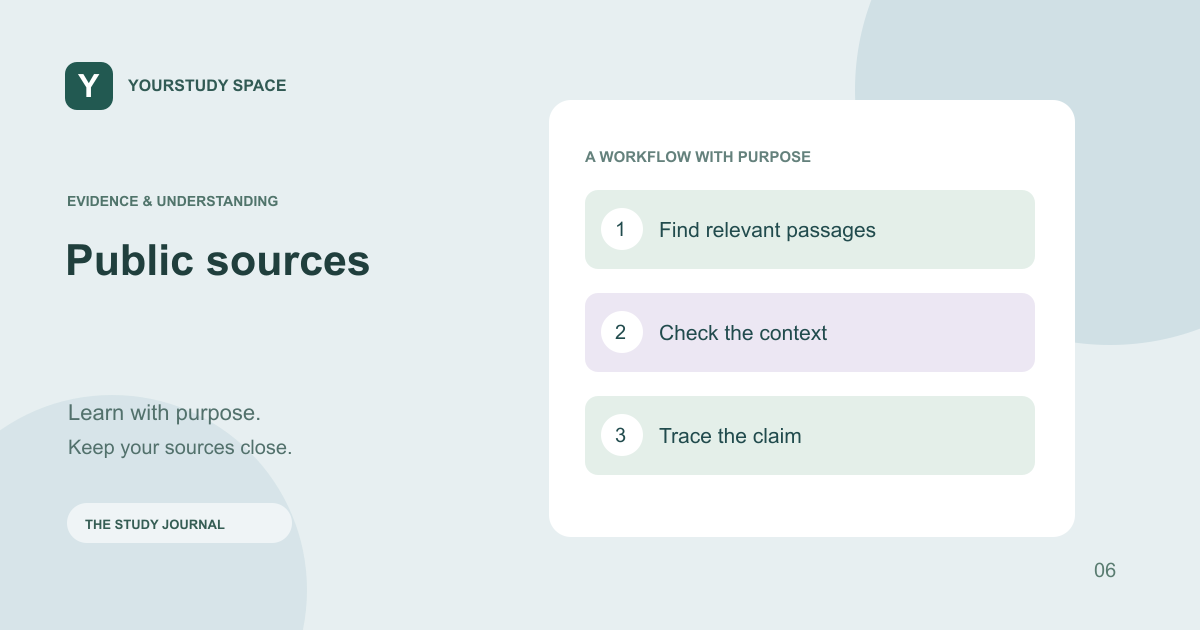 Illustrated workflow for Public sources