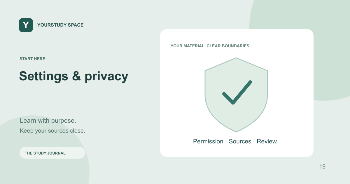 Illustrated workflow for Settings & privacy